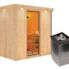 Karibu Sauna Bodin 9 kW Ofen int.Steuerung inkl.Dachkranz