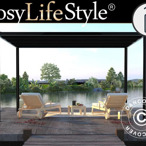 Pergola Pavillon San Fernando, 4x3m, Schwarz/dunkelgrau – Dancover