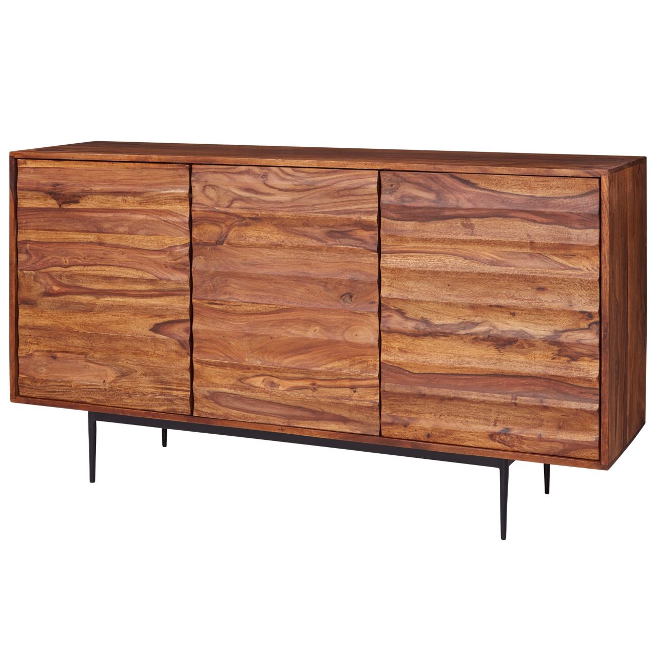 Sideboard WL5.635 Sheesham Massivholz 150x81x41 cm Landhaus Kommode, Design Anrichte Groß, Hoher Kommodenschrank mit 3 Türen Holz Massiv, Standschrank Wohnzimmer Modern Sideboard WL5.635 Sheesham Massivholz 150x81x41 cm Landhaus Kommode, Design Anrichte Groß, Hoher Kommodenschrank mit 3 Türen Holz Massiv, Standschrank Wohnzimmer Modern