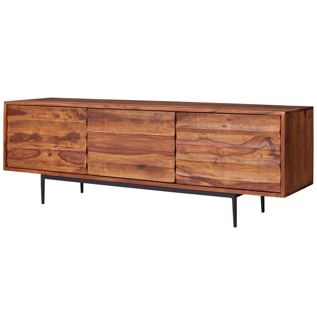 HiFi Lowboard WL5.636 Sheesham Massivholz Landhaus TV Kommode 147x50x38cm, Fernsehschrank Unterschrank mit 3 Türen, Fernsehtisch Ablagefach, Fernsehkommode TV Möbel HiFi Lowboard WL5.636 Sheesham Massivholz Landhaus TV Kommode 147x50x38cm, Fernsehschrank Unterschrank mit 3 Türen, Fernsehtisch Ablagefach, Fernsehkommode TV Möbel