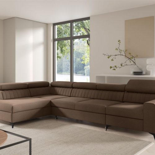 Ecksofa Schlafsofa Sofa Toronto Xl Stoff Element Schokobraun Ottomane Links