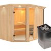 Karibu Sauna Fiona 3-9 kW Ofen-Steuerung-Inkl. Dachkranz