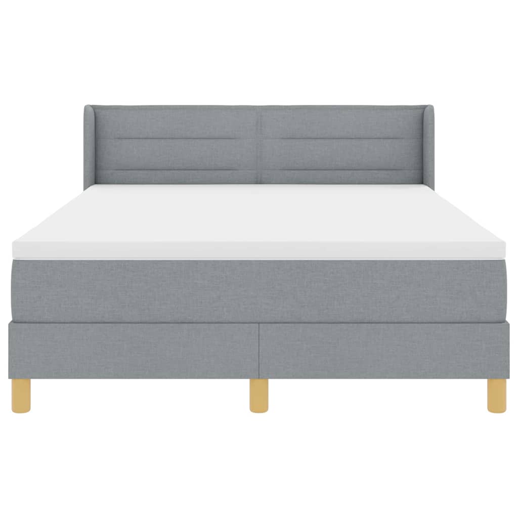 Boxspringbett Mit Matratze Hellgrau 160 X 200 Cm Stoff Vidaxl Boxspringbett Mit Matratze Hellgrau 160 X 200 Cm Stoff Vidaxl