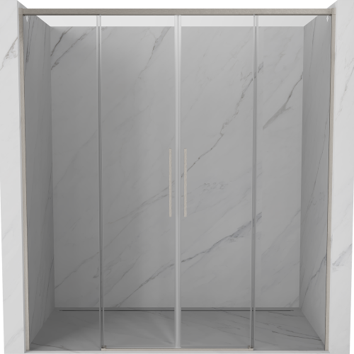 Mexen Rox Duo Schiebetüren Für Dusche 170 Cm, Transparent, Gebürsteter Nickel - 8c2-170-002-97-00