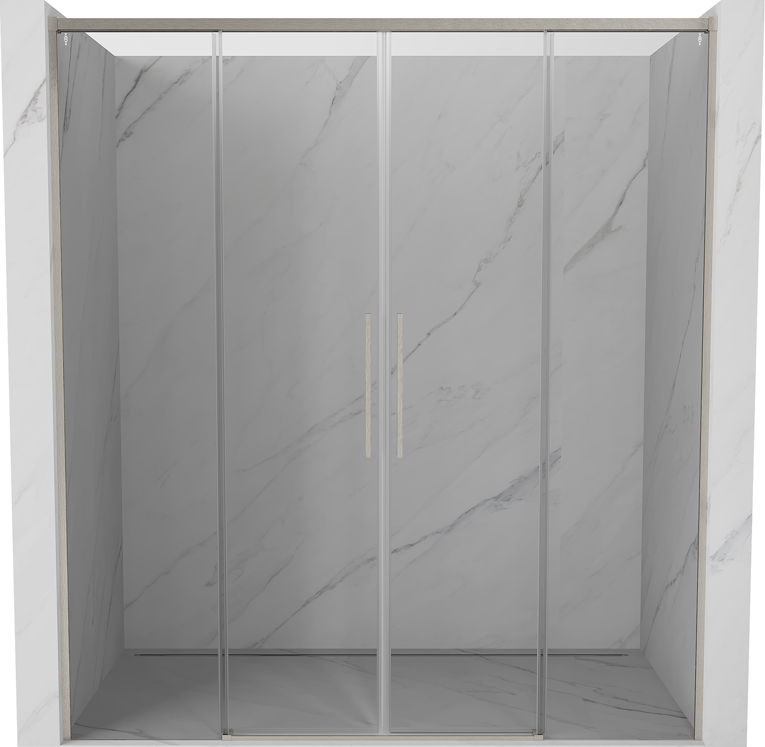 Mexen Rox Duo Schiebetüren Für Dusche 170 Cm, Transparent, Gebürsteter Nickel - 8c2-170-002-97-00 Mexen Rox Duo Schiebetüren Für Dusche 170 Cm, Transparent, Gebürsteter Nickel - 8c2-170-002-97-00
