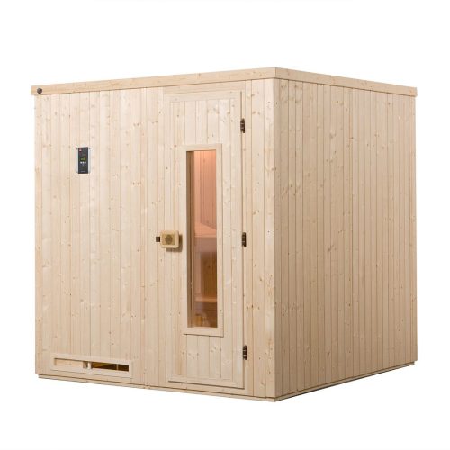 Weka Sauna Halmstad 2 mit Holztür und Fronteinstieg – 68 mm 7,5 kW Bio-Kombiofen BioS inkl. Steuerung