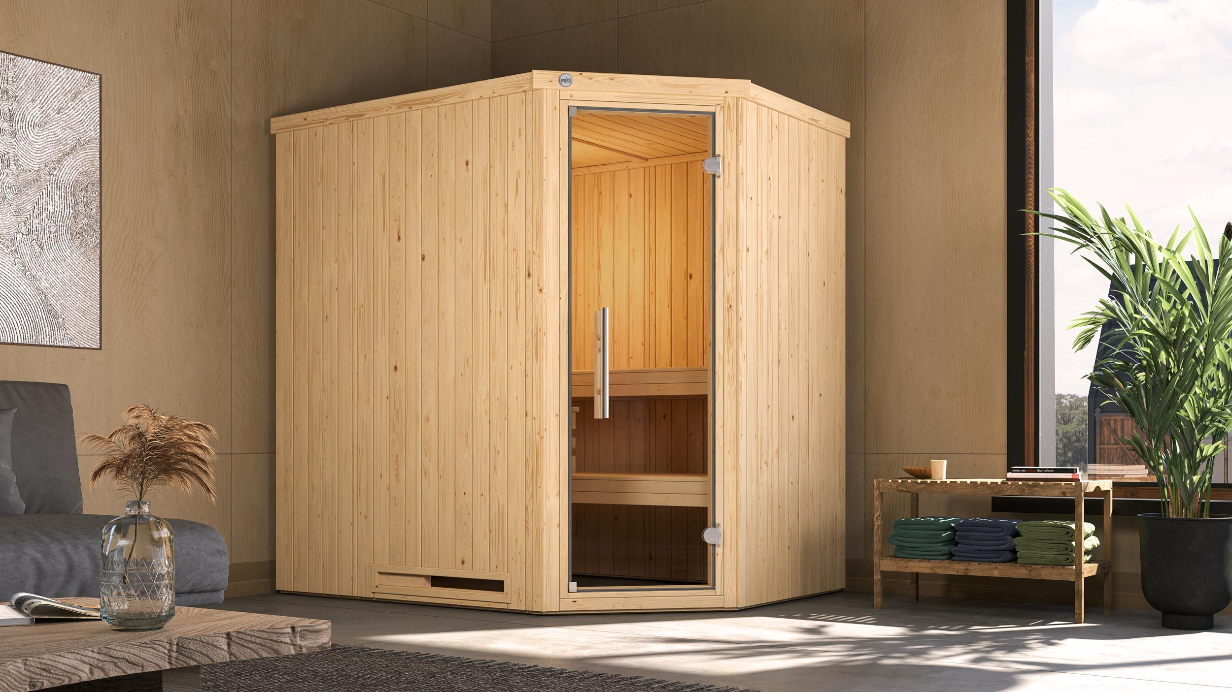 Weka Sauna Varberg 1 / 7,5 kW Saunaofen OS inkl. Steuerung Ganzglastür und Fensterelement