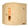 Weka Elementsauna Varberg 2 mit Eckeinstieg-Ganzglastür 7,5 kW Saunaofen OS inkl. Steuerung