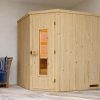Weka Elementsauna Varberg 2 mit Eckeinstieg-Ganzglastür 7,5 kW Saunaofen OS inkl. Steuerung