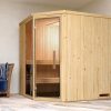 Weka Elementsauna Varberg 2 mit Eckeinstieg-Ganzglastür 7,5 kW Saunaofen OS inkl. Steuerung