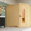 Weka Sauna Varberg 3 / ohne Ofen Massivholztür u. Glaseinsatz