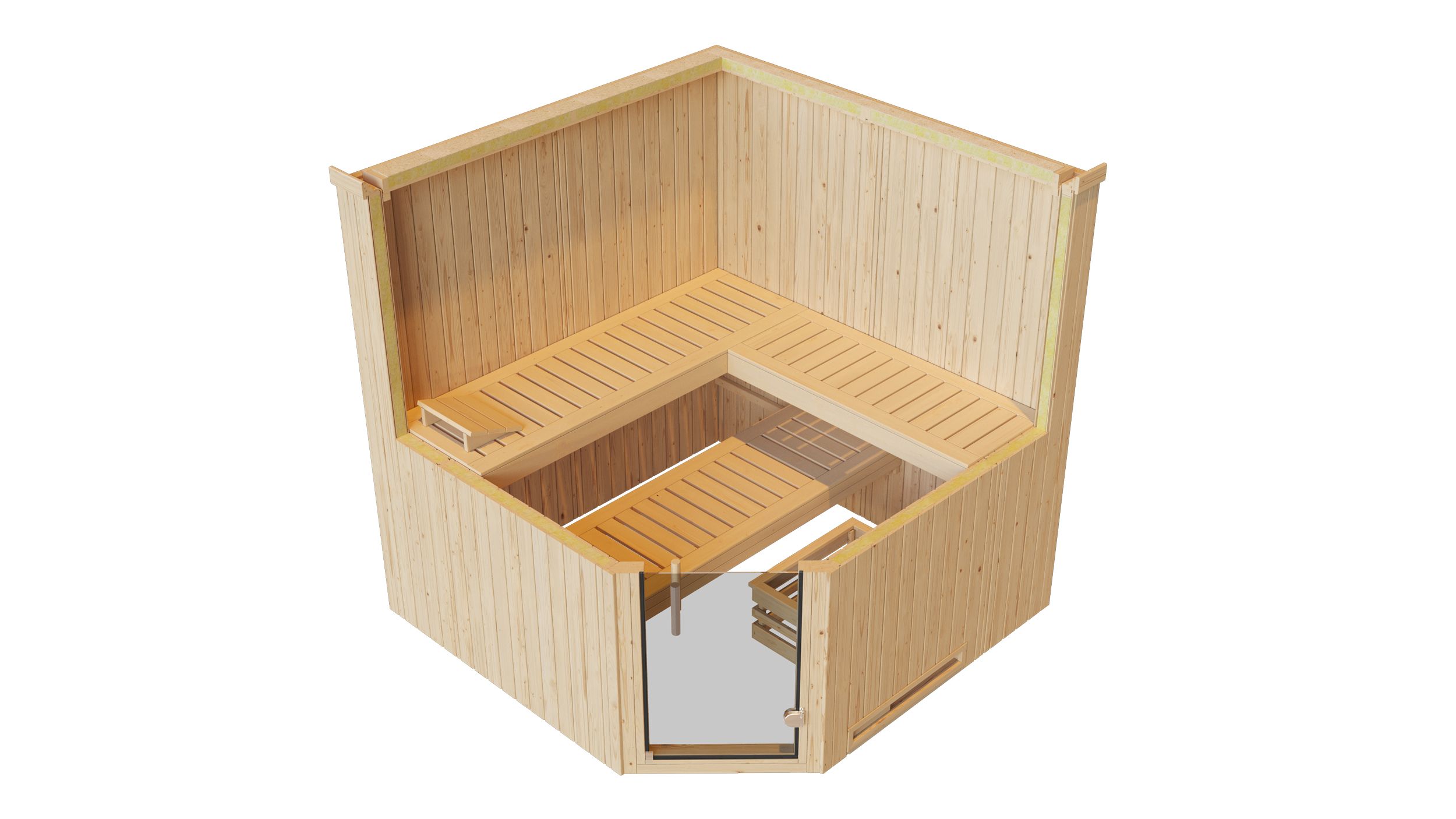 Weka Sauna Varberg 3 / 7,5 kW Bio-Kombiofen BioS inkl. Steuerung- Ganzglastür u. Fensterelement