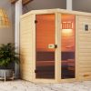 Weka Massivholz-Elementsauna Laukkala 2 mit Glastüre+Fenster - 38 mm mit Eckeinstieg 7,5 kW Bio-Kombiofen BioS inkl. Steuerung Ohne Ofen - Gallery 2 Weka Massivholz-Elementsauna Laukkala 2 mit Glastüre+Fenster - 38 mm mit Eckeinstieg 7,5 kW Bio-Kombiofen BioS inkl. Steuerung Ohne Ofen