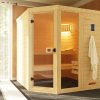 Weka Massivholz-Elementsauna Laukkala 3 mit Glastür+Fenster - 38 mm mit Eckeinstieg 9 kW Kompaktofen mit integrierter Steuerung - Gallery 2 Weka Massivholz-Elementsauna Laukkala 3 mit Glastür+Fenster - 38 mm mit Eckeinstieg 9 kW Kompaktofen mit integrierter Steuerung