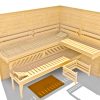 Weka Premium Massivholz-Elementsauna Kemi 5 mit Glastür - 45 mm 7,5 kW Saunaofen OS inkl. Steuerung