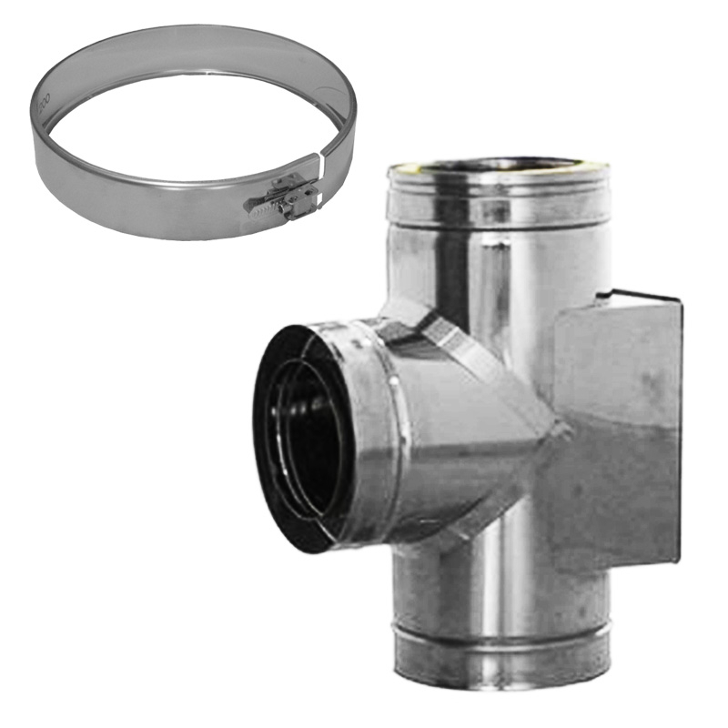52C/DN130 DW6 T-Stück 90° mit gegenüberliegender Reinigung Dinak inkl. Klemmband 52C/DN130 DW6 T-Stück 90° mit gegenüberliegender Reinigung Dinak inkl. Klemmband