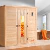 Weka Premium Massivholzsauna Bergen 1 - 45 mm Massivholztür u. Glaseinsatz 7,5 kW Bio-Kombiofen BioS inkl. Steuerung