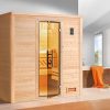 Weka Premium Massivholzsauna Bergen 1 - 45 mm Massivholztür u. Glaseinsatz 7,5 kW Bio-Kombiofen BioS inkl. Steuerung
