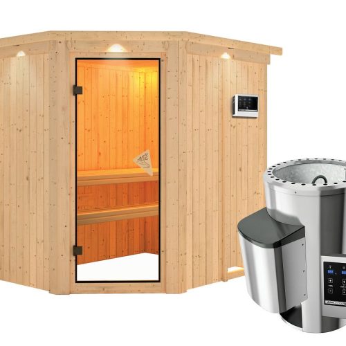 Karibu Sauna Saja-3,6kW 230V Ofen-Steuerg.-Inkl.Dachkranz