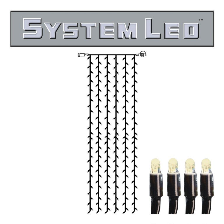 System LED Black | Lichtvorhang | koppelbar | exkl. Trafo | 1.00m x 4.00m | 204x Warmweiß System LED Black | Lichtvorhang | koppelbar | exkl. Trafo | 1.00m x 4.00m | 204x Warmweiß
