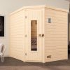 Weka Premium Massivholzsauna Turku 2 - 45mm Eckeinstieg-9,0 kW Saunaofen OS inkl. Steuerung- Ganzglastür und Fensterelement - Gallery 4 Weka Premium Massivholzsauna Turku 2 - 45mm Eckeinstieg-9,0 kW Saunaofen OS inkl. Steuerung- Ganzglastür und Fensterelement