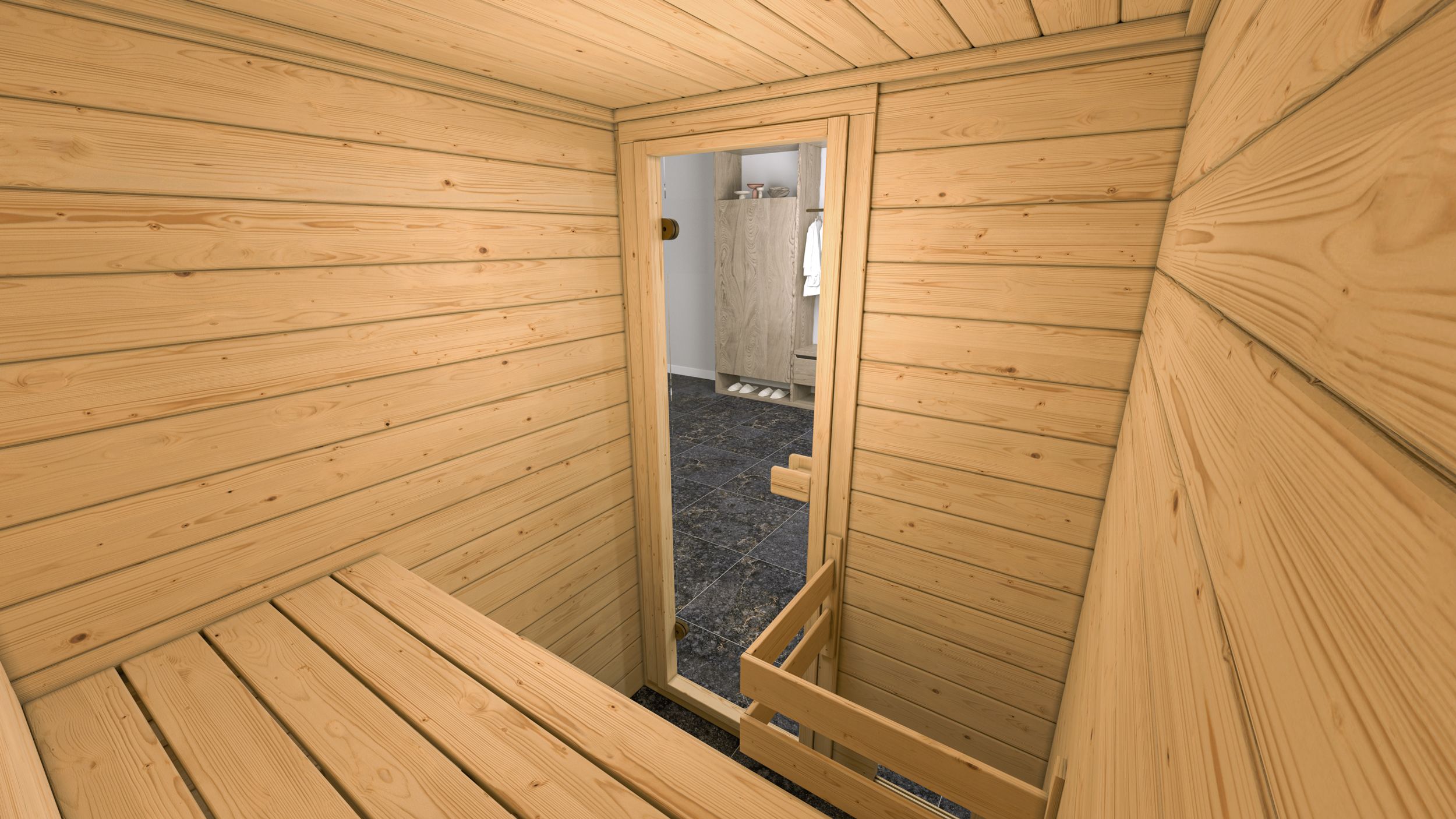 Weka Sauna Valida Gr. 1 mit Glastür - Massivholzsauna 38 mm - Ohne Ofen