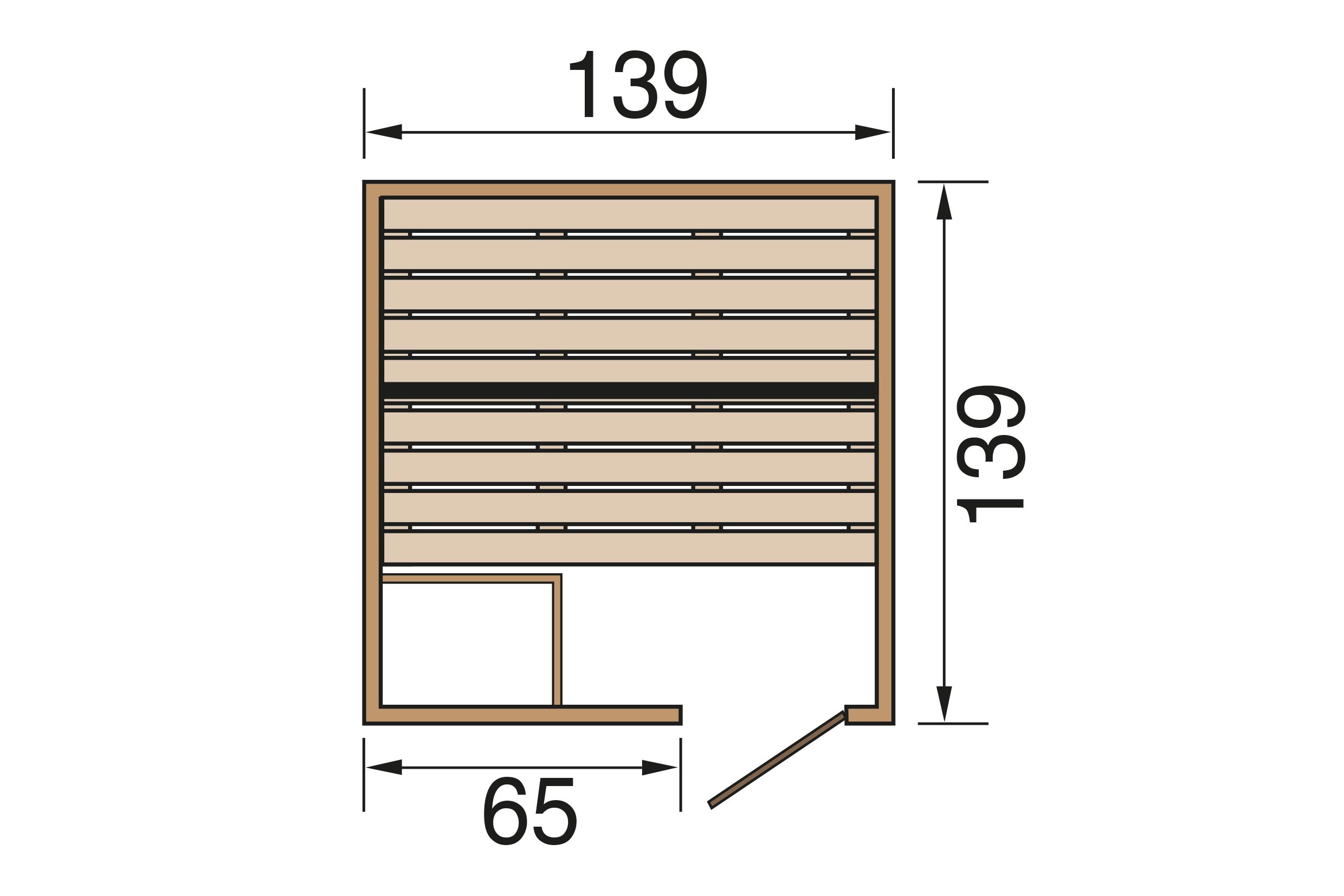 Weka Sauna Valida Gr. 1 mit Glastür - Massivholzsauna 38 mm - Ohne Ofen