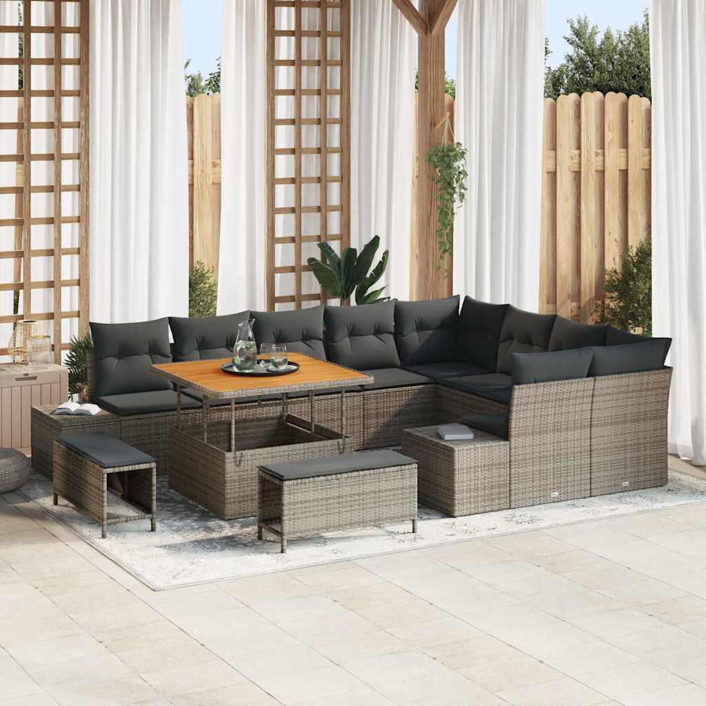 Vidaxl - Garten-sofa-set 12 Pcs Grau Dunkelgrau 100 X 100 X 71 Cm Vidaxl - Garten-sofa-set 12 Pcs Grau Dunkelgrau 100 X 100 X 71 Cm