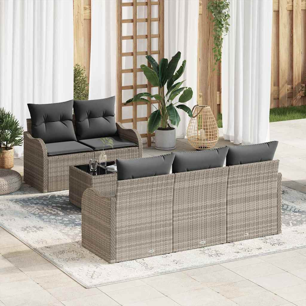 Vidaxl - Garten-sofa-set Mit Kissen 6 Pcs Hellgrau 55 X 55 X 37 Cm Vidaxl - Garten-sofa-set Mit Kissen 6 Pcs Hellgrau 55 X 55 X 37 Cm