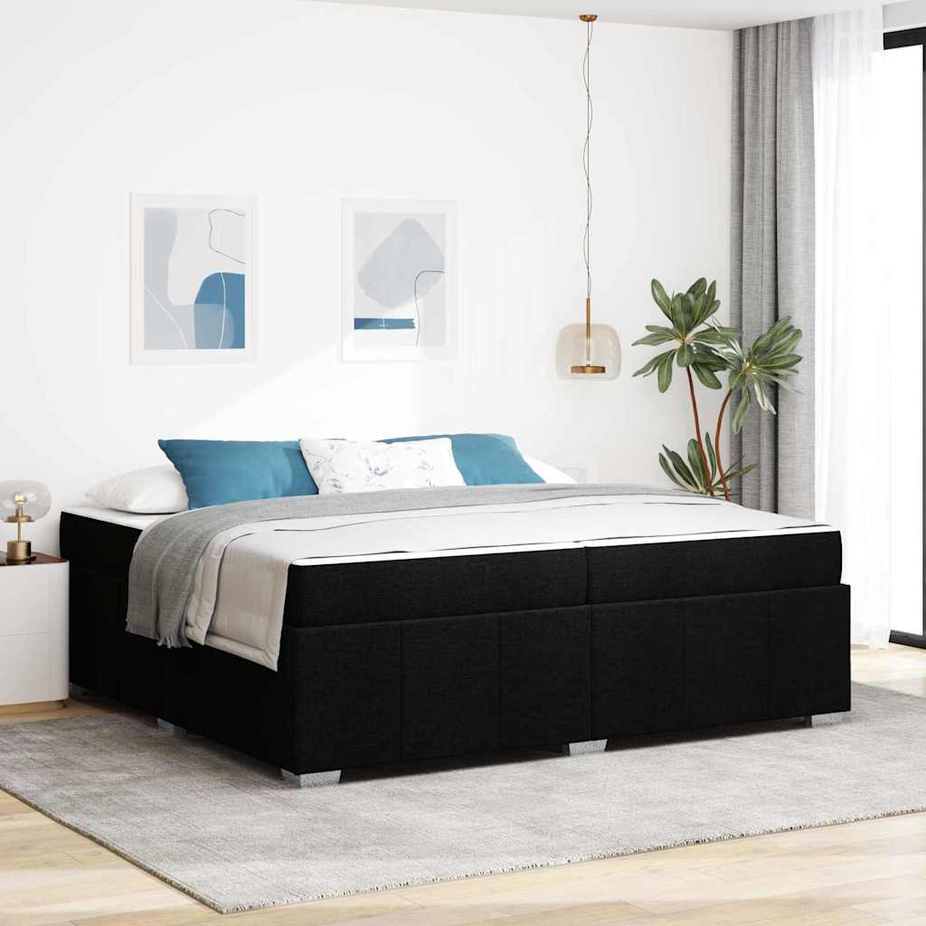 Vidaxl - Bettgestell Mit Matratze Schwarz 200 X 200 Cm Stoff Vidaxl - Bettgestell Mit Matratze Schwarz 200 X 200 Cm Stoff