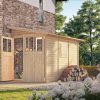 Gartenhaus Holz WANDLITZ 3 181 x 268 m 19 mm Anlehnschuppen Naturbelassen