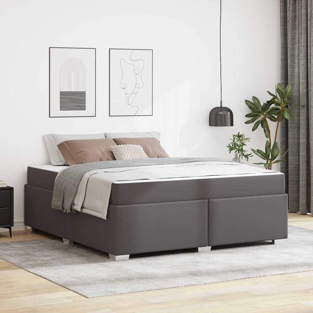 Bettgestell Grau 180 X 200 Cm Kunstleder Vidaxl Bettgestell Grau 180 X 200 Cm Kunstleder Vidaxl