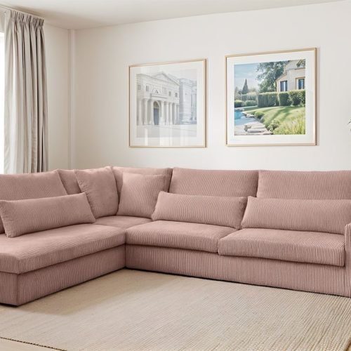 Ecksofa Designersofa Thora In Stoff Poso Altrosa Ottomane Links