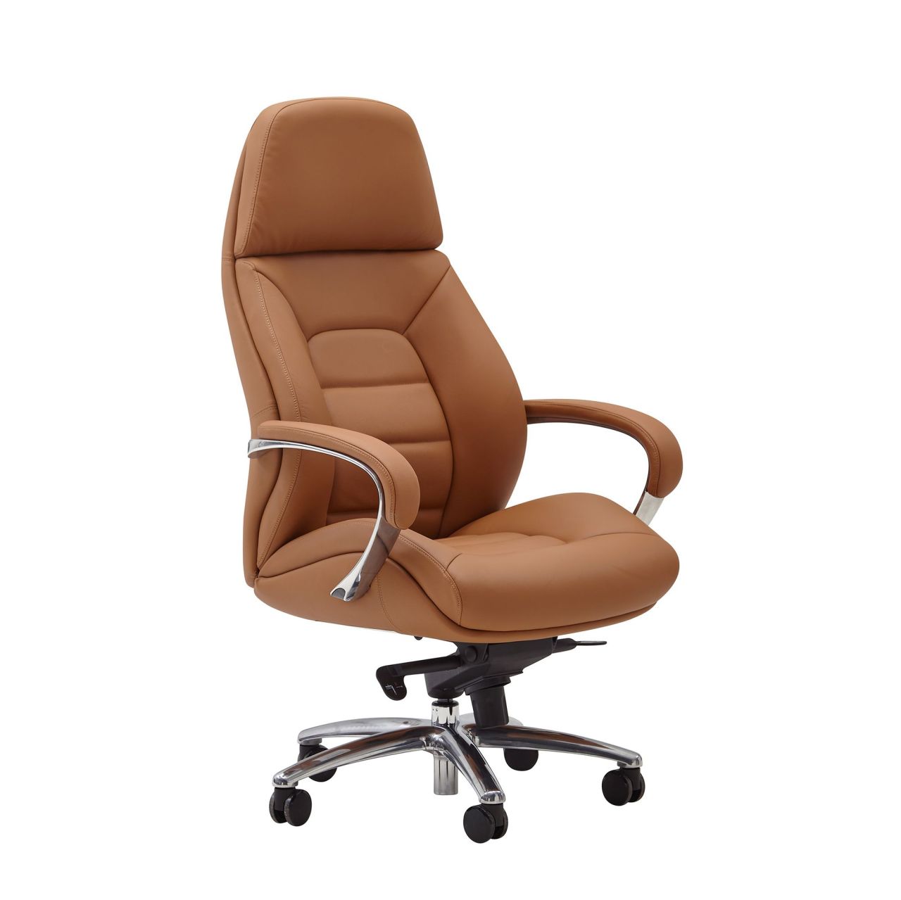 Designer Bürostuhl Bezug Echtleder Caramel Schreibtischstuhl bis 120 kg, XXL Design Chefsessel höhenverstellbar, Drehstuhl ergonomisch mit Armlehnen & hoher Rückenlehne, Wippfunktion Designer Bürostuhl Bezug Echtleder Caramel Schreibtischstuhl bis 120 kg, XXL Design Chefsessel höhenverstellbar, Drehstuhl ergonomisch mit Armlehnen & hoher Rückenlehne, Wippfunktion