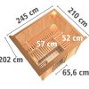 Karibu Sauna Gobin mit Fronteinstieg 68 mm-9 kW Bio-Kombiofen inkl. Steuergerät-ohne Dachkranz-Ganzglastür in Graphit-Optik - Gallery 4 Karibu Sauna Gobin mit Fronteinstieg 68 mm-9 kW Bio-Kombiofen inkl. Steuergerät-ohne Dachkranz-Ganzglastür in Graphit-Optik