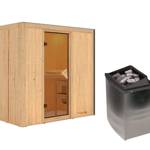 Karibu Sauna Variado - 68 mm-9 kW Ofen integr. Steuerung