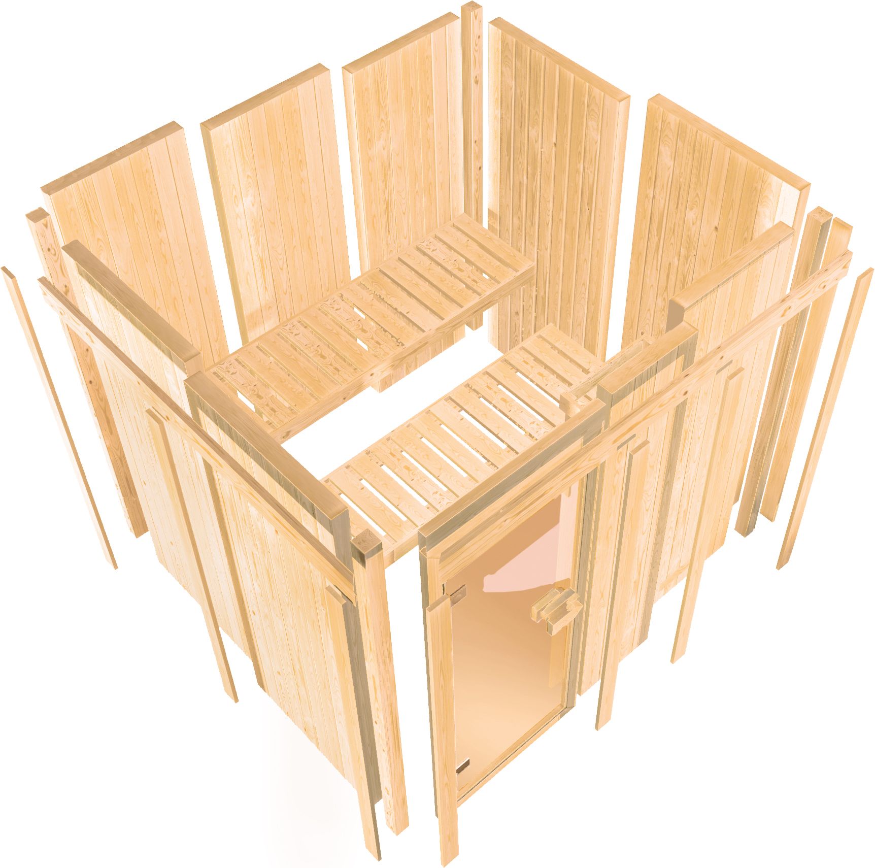 Karibu Woodfeeling Sauna Tromsö - 68 mm Aktionssauna Bronzierte Ganzglastür Ohne Dachkranz Ohne Ofen - Gallery 6 Karibu Woodfeeling Sauna Tromsö - 68 mm Aktionssauna Bronzierte Ganzglastür Ohne Dachkranz Ohne Ofen