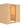 Karibu Woodfeeling Sauna Tromsö - 68 mm Aktionssauna Bronzierte Ganzglastür Ohne Dachkranz Ohne Ofen - Gallery 1 Karibu Woodfeeling Sauna Tromsö - 68 mm Aktionssauna Bronzierte Ganzglastür Ohne Dachkranz Ohne Ofen
