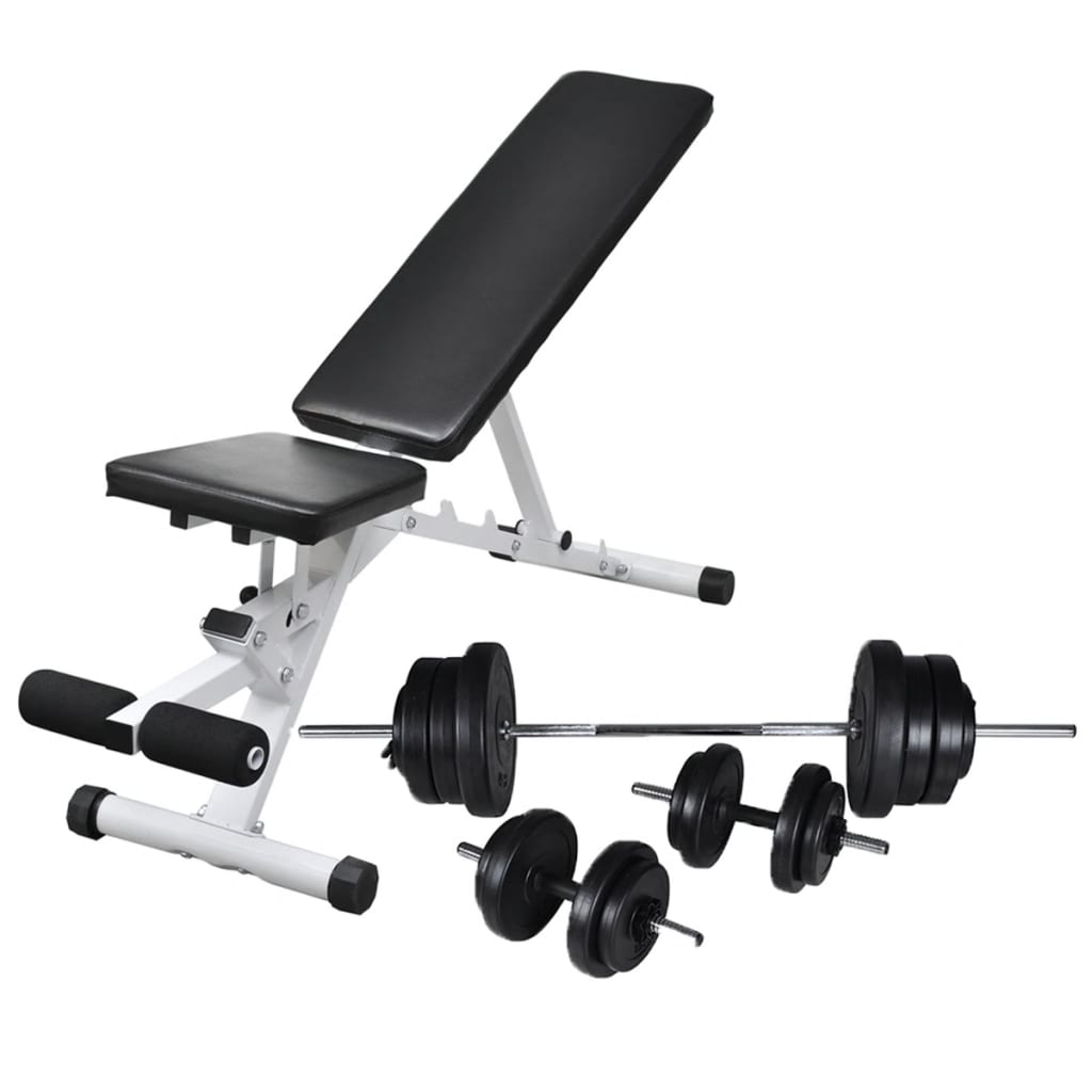 Vidaxl Hantelbank Mit Langhantel Und Kurzhantel Set 60,5 Kg Vidaxl Hantelbank Mit Langhantel Und Kurzhantel Set 60,5 Kg