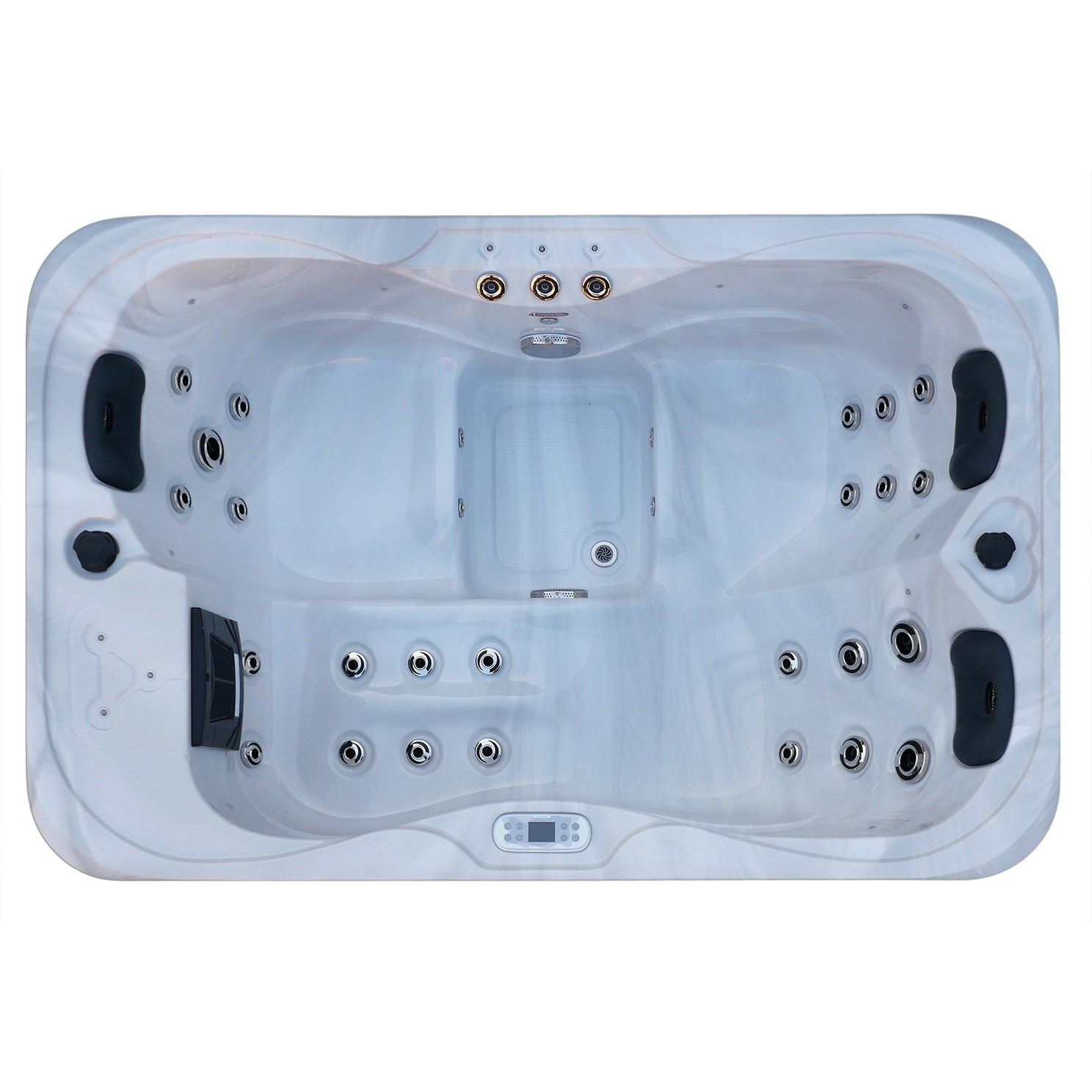 TroniTechnik Outdoor Whirlpool Spa TINO PRO mit Isolierung Weiß Silber Marmoriert 195cm x 127cm mit Heizung, Hydromassage, zwei Pumpen, JOYONWAY TroniTechnik Outdoor Whirlpool Spa TINO PRO mit Isolierung Weiß Silber Marmoriert 195cm x 127cm mit Heizung, Hydromassage, zwei Pumpen, JOYONWAY