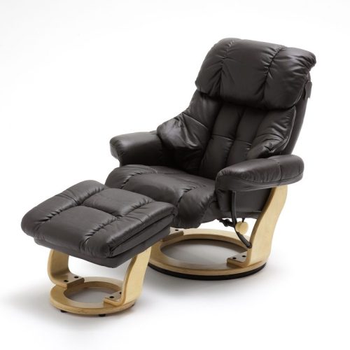 CALGARY Relaxer inkl. Hocker - Braun / Natur