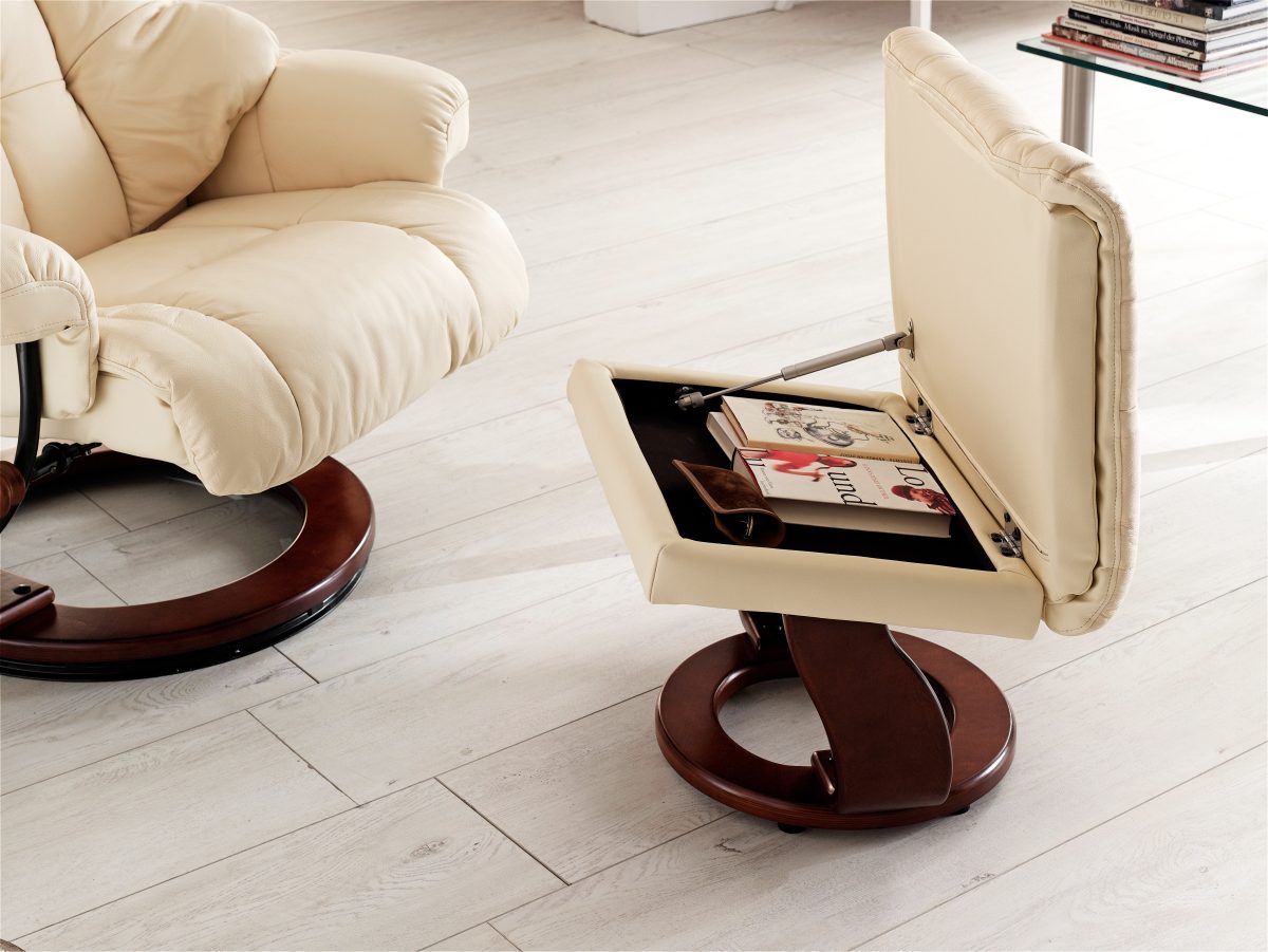 CALGARY Relaxer inkl. Hocker - Braun / Natur - Gallery 7 CALGARY Relaxer inkl. Hocker - Braun / Natur
