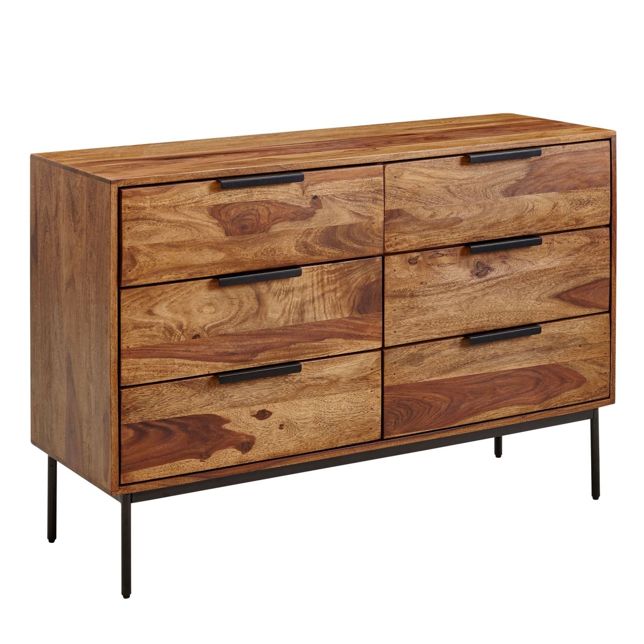 Kommode 117x80x42 cm Sheesham Massivholz / Metall Schubladenkommode, Industrial Sideboard Kommodenschrank Holz Modern, Standschrank Anrichte Wohnzimmer Kommode 117x80x42 cm Sheesham Massivholz / Metall Schubladenkommode, Industrial Sideboard Kommodenschrank Holz Modern, Standschrank Anrichte Wohnzimmer