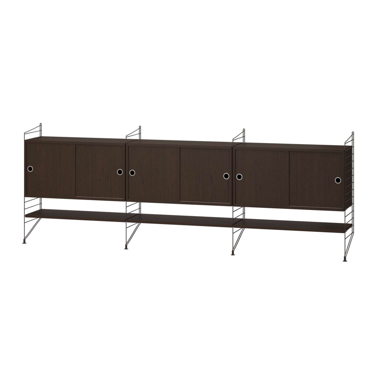 Sideboard Kommode mit Regalböden Dunkelbraun Dunkle Eiche