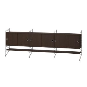 Sideboard Kommode mit Regalböden Dunkelbraun Dunkle Eiche