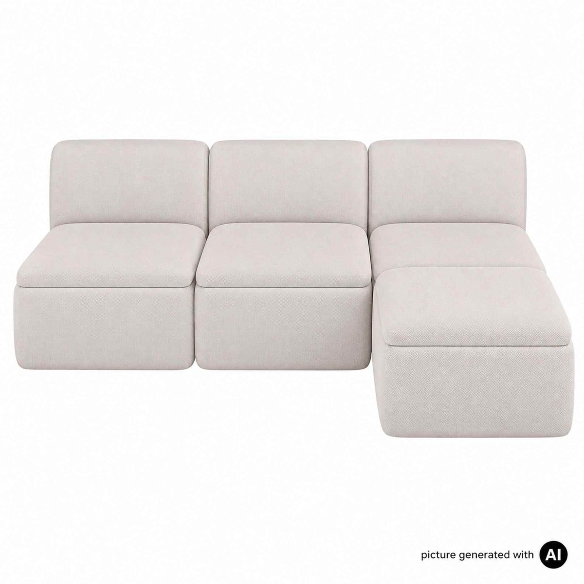 GROVA Outdoor Sofa 3-Sitzer Kombination mit Hocker Beige