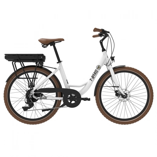 Miami-26 Elektrofahrrad, 250W Motor, 36V 14.4Ah Akku, 26*1.95 Zoll Reifen, 25km/h Max Geschwindigkeit, 45km Reichweite - Weiß