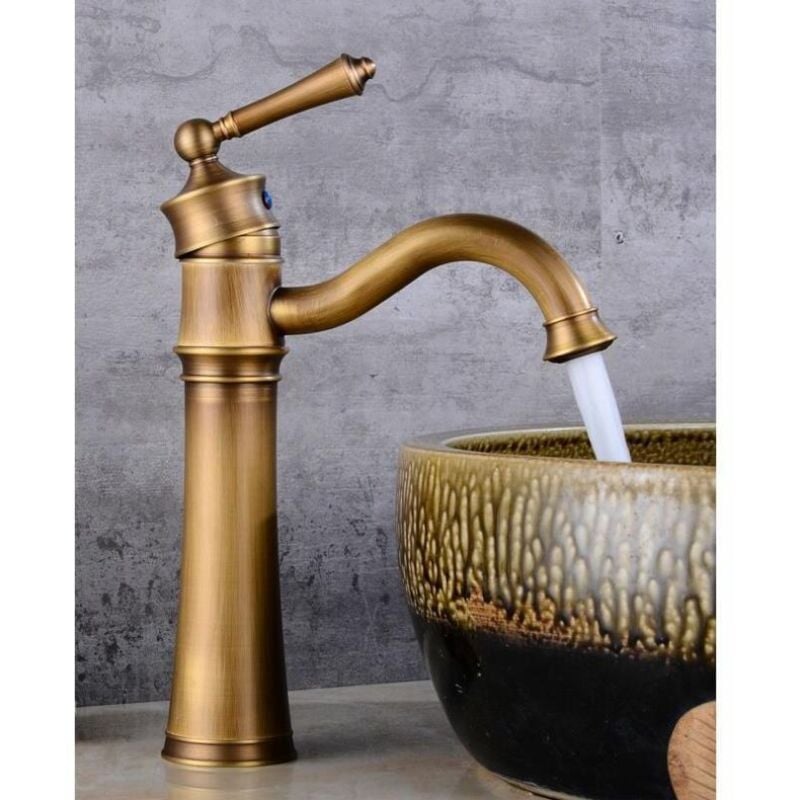 Retro-waschtischarmatur, Schwenkbare Badarmatur, Messing-waschtischmischer, Badmischer Mit Neuem Keramikventil, Gold A
