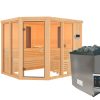 Karibu Multifunktions-Sauna Ava inkl. Infrarotstrahler mit Eckeinstieg 68 mm Ohne Dachkranz 9 kW Ofen inkl. Steuergerät - Gallery 1 Karibu Multifunktions-Sauna Ava inkl. Infrarotstrahler mit Eckeinstieg 68 mm Ohne Dachkranz 9 kW Ofen inkl. Steuergerät