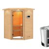 Karibu Woodfeeling Sauna Antonia - 38 mm Bronzierte Ganzglastür Inkl. Dachkranz 3,6 kW Plug&Play Bio-Kombiofen inkl. Steuergerät - Gallery 1 Karibu Woodfeeling Sauna Antonia - 38 mm Bronzierte Ganzglastür Inkl. Dachkranz 3,6 kW Plug&Play Bio-Kombiofen inkl. Steuergerät
